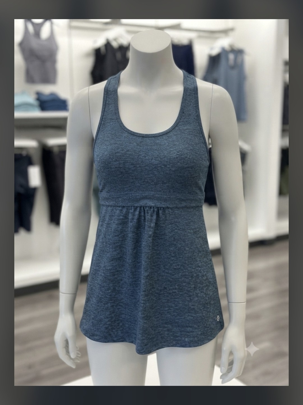 Women’s Blue Heather Racerback Tank Top Athletic Wear